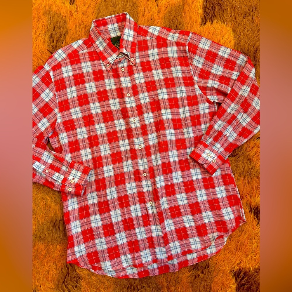 70s Vintage Menswear Plaid Western Style Button Up Formal Shirt